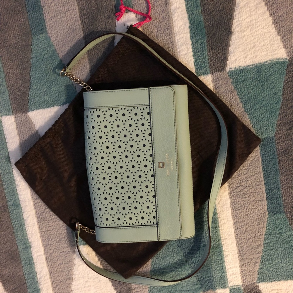 Kate Spade Blue Kari Floral Cutout purse